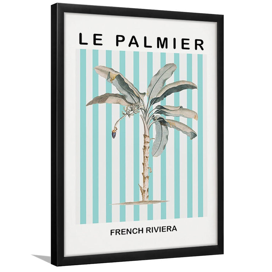 Striped Palm Tree Wall Art Print Palm Tree Blue Wall Art, Framed Art Prints Wall Decor
