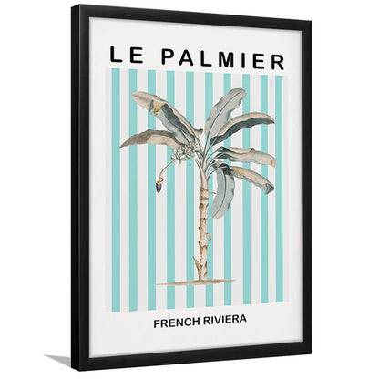 Striped Palm Tree Wall Art Print Palm Tree Blue Wall Art, Framed Art Prints Wall Decor