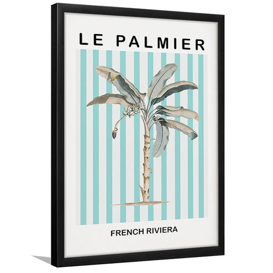 Striped Palm Tree Wall Art Print Palm Tree Blue Wall Art, Framed Art Prints Wall Decor