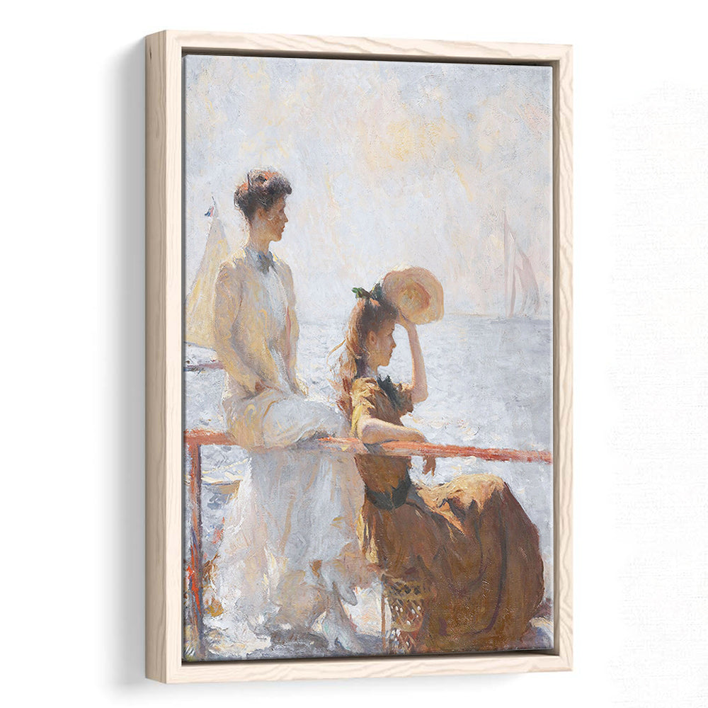Summer Day Vintage Art Print Antique Art, Framed Canvas Print Wall Art, Floating Frame