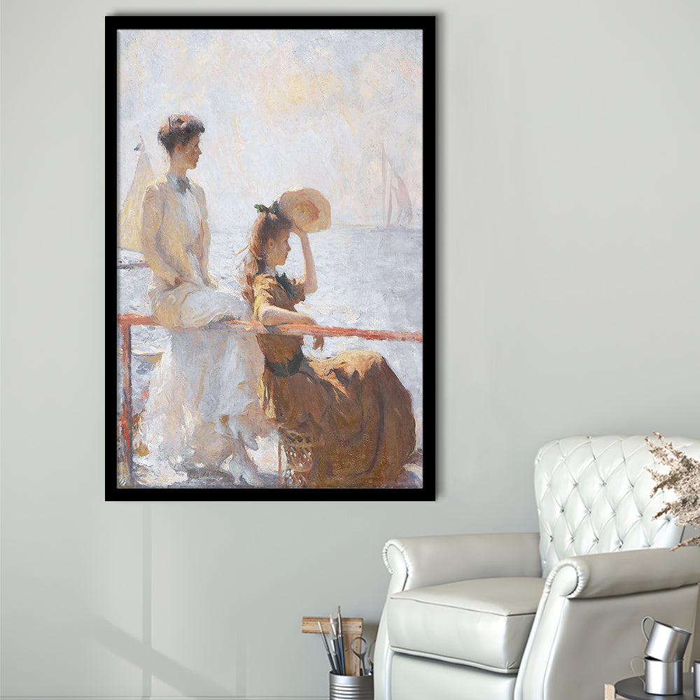 Summer Day Vintage Art Print Antique Art, Framed Art Print Wall Decor, Picture Framed