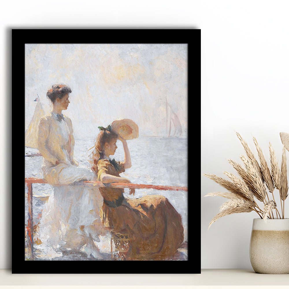 Summer Day Vintage Art Print Antique Art, Framed Art Print Wall Decor, Picture Framed