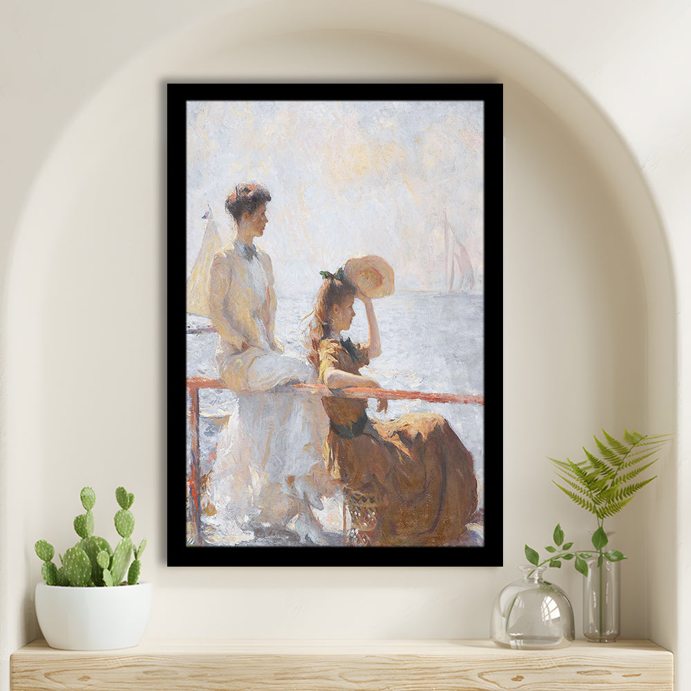 Summer Day Vintage Art Print Antique Art, Framed Art Print Wall Decor, Picture Framed