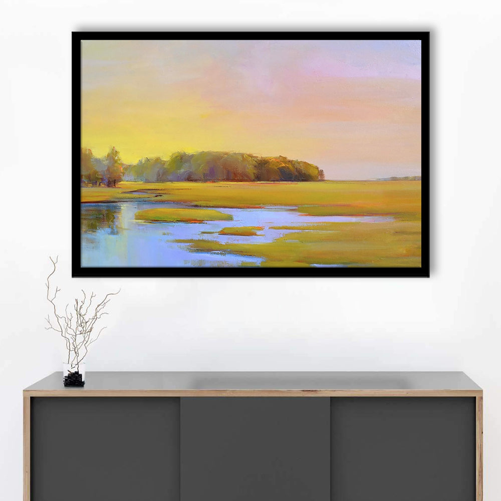 Summer Marsh Ii LargeArt Prints Floating Frame Wall Art Print, Framed Art Print, Picture Framed
