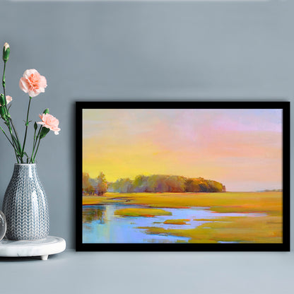Summer Marsh Ii LargeArt Prints Floating Frame Wall Art Print, Framed Art Print, Picture Framed