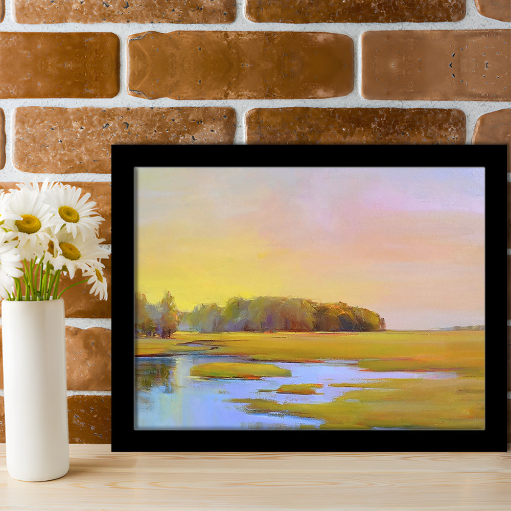 Summer Marsh Ii LargeArt Prints Floating Frame Wall Art Print, Framed Art Print, Picture Framed