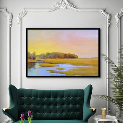 Summer Marsh Ii LargeArt Prints Floating Frame Wall Art Print, Framed Art Print, Picture Framed