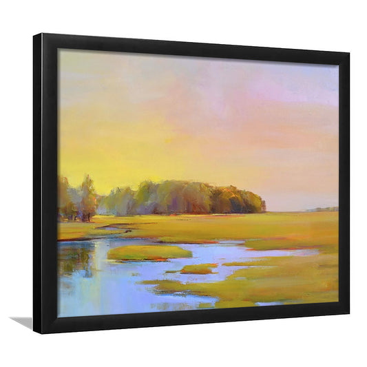 Summer Marsh Ii LargeArt Prints Floating Frame Wall Art Print, Framed Art Print, Picture Framed