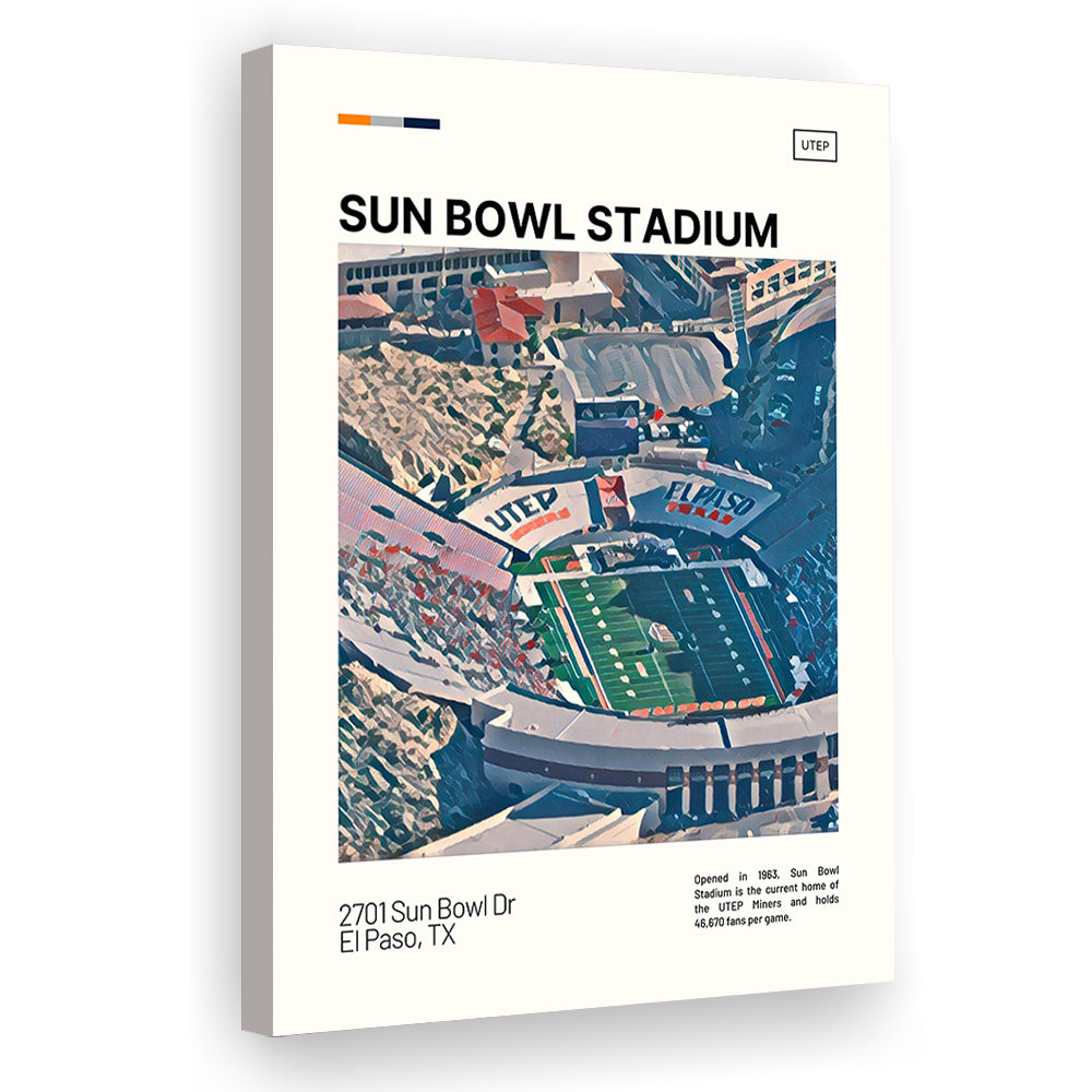 Sun Bowl Stadium Print, UTEP Miners Stadium Canvas Art, Fan Gifts, Sport Art, Canvas Print Wall Art