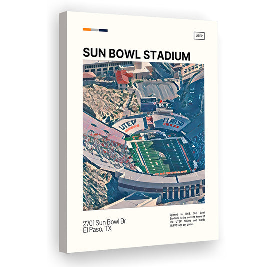 Sun Bowl Stadium Print, UTEP Miners Stadium Canvas Art, Fan Gifts, Sport Art, Canvas Print Wall Art