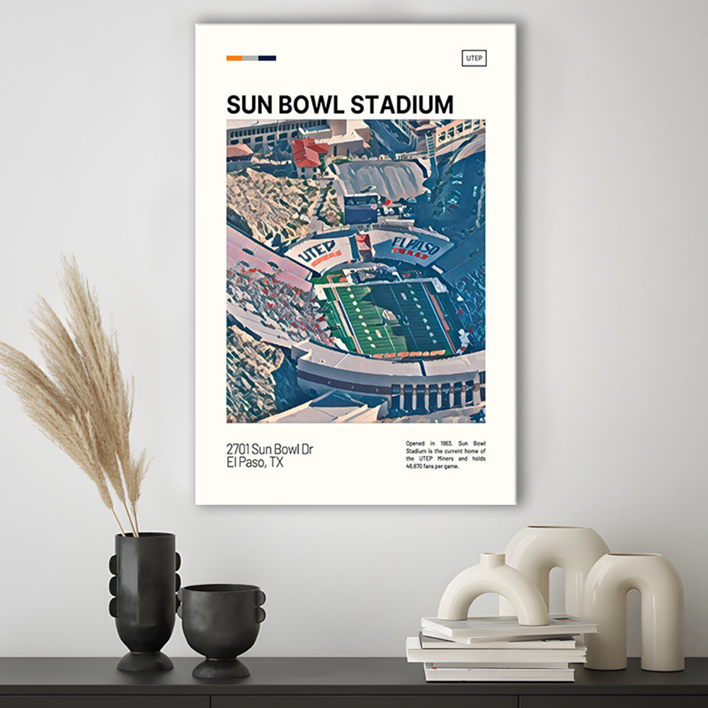 Sun Bowl Stadium Print, UTEP Miners Stadium Canvas Art, Fan Gifts, Sport Art, Canvas Print Wall Art