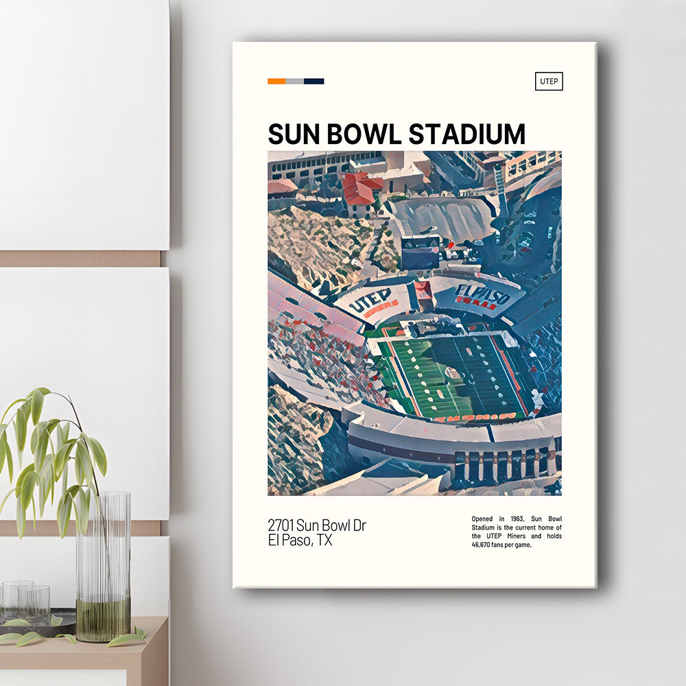 Sun Bowl Stadium Print, UTEP Miners Stadium Canvas Art, Fan Gifts, Sport Art, Canvas Print Wall Art