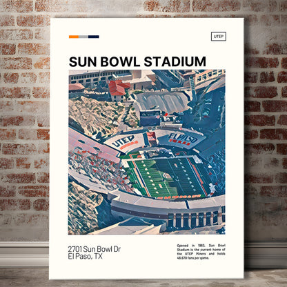 Sun Bowl Stadium Print, UTEP Miners Stadium Canvas Art, Fan Gifts, Sport Art, Canvas Print Wall Art