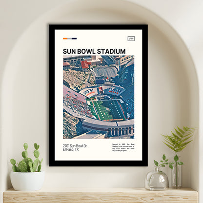 Sun Bowl Stadium Print, UTEP Miners Stadium Art, Gifts for him, Sport Art, Framed Art Print Wall Decor