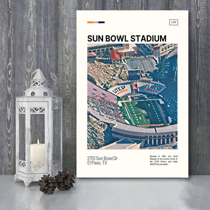 Sun Bowl Stadium Print, UTEP Miners Stadium Canvas Art, Fan Gifts, Sport Art, Canvas Print Wall Art