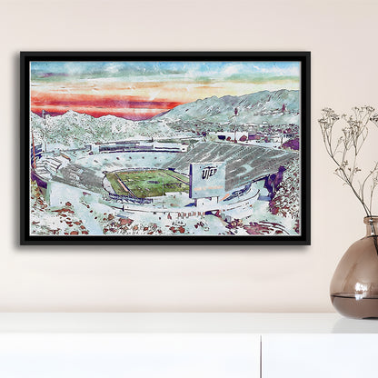 Sun Bowl Painting Stadium Watercolor, El Paso Texas Watercolor, Sport Gift Art, Framed Canvas Print Wall Art