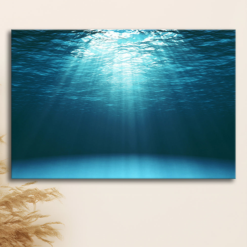 Sun Rays Under Water Canvas Set, Underwater Canvas Print, Underwater Wall Art, Cavas Print Wall Art Hom Decor