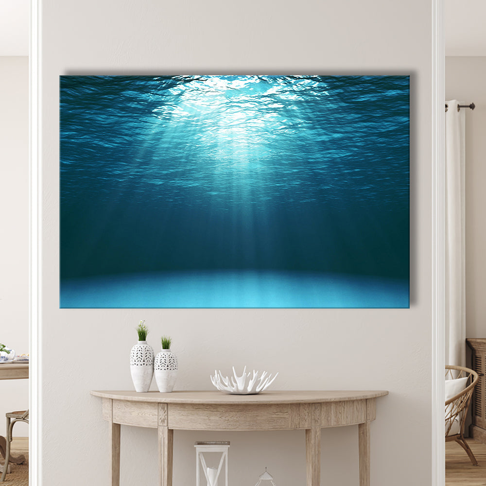 Sun Rays Under Water Canvas Set, Underwater Canvas Print, Underwater Wall Art, Cavas Print Wall Art Hom Decor