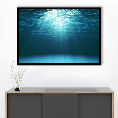 Sun Rays Under Water Art Set, Underwater Art Prints, Underwater Wall Art, Framed Art Print, Picture Framed