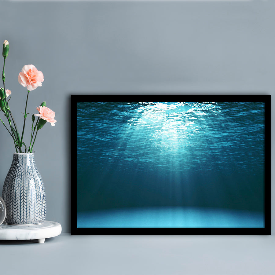 Sun Rays Under Water Art Set, Underwater Art Prints, Underwater Wall Art, Framed Art Print, Picture Framed