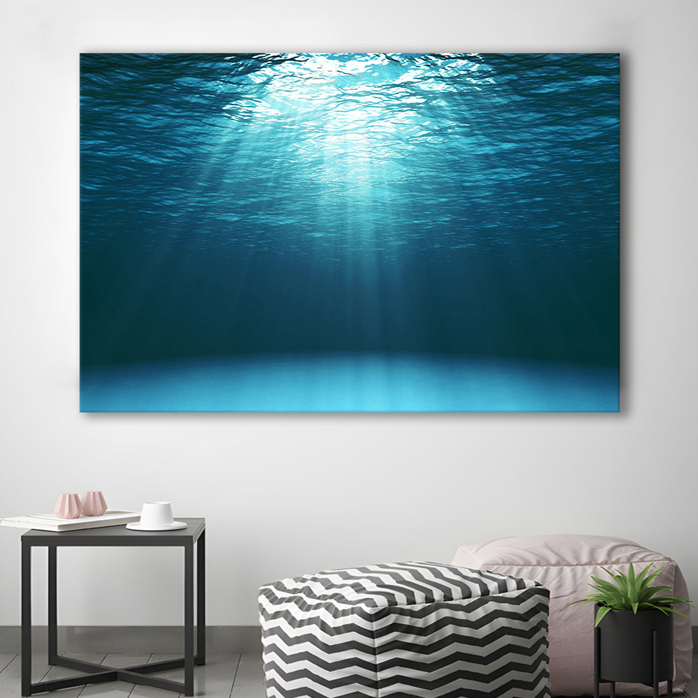 Sun Rays Under Water Canvas Set, Underwater Canvas Print, Underwater Wall Art, Cavas Print Wall Art Hom Decor