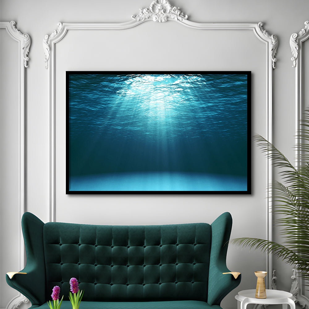Sun Rays Under Water Art Set, Underwater Art Prints, Underwater Wall Art, Framed Art Print, Picture Framed