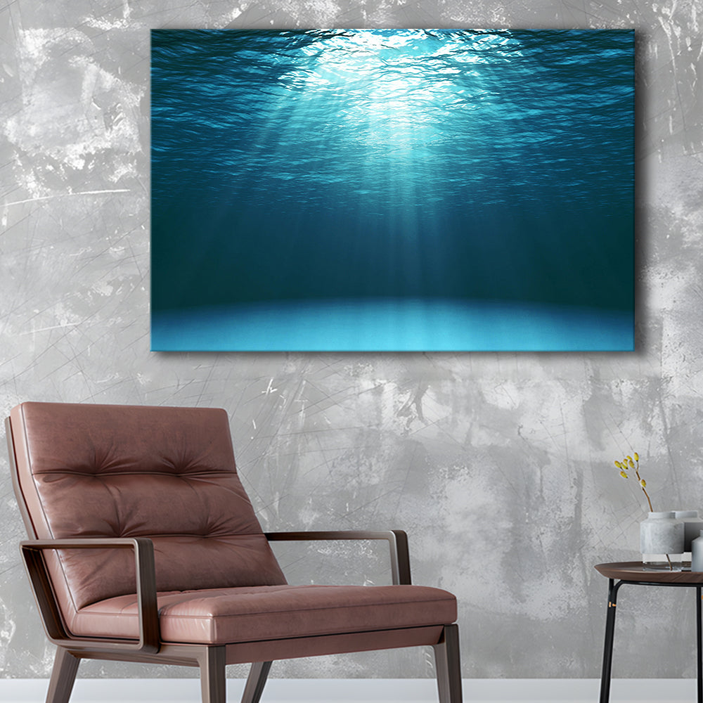 Sun Rays Under Water Canvas Set, Underwater Canvas Print, Underwater Wall Art, Cavas Print Wall Art Hom Decor