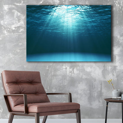 Sun Rays Under Water Canvas Set, Underwater Canvas Print, Underwater Wall Art, Cavas Print Wall Art Hom Decor