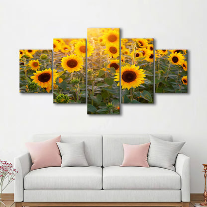 Sunflower Wall Art, Sunflower Wall Decor, Sunflower Canvas Sunflower Decor Sunflower, 5 Piece Large Cavas Print Wall Art