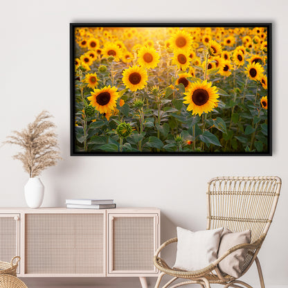Sunflower Wall Art, Sunflower Wall Decor, Sunflower Canvas Sunflower Decor, Framed Cavas Print, Floating Frame