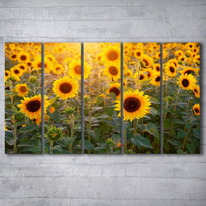 Sunflower Wall Art, Sunflower Wall Decor, Sunflower Canvas, 5 Piece B Extra Large Cavas Print Wall Art Decor