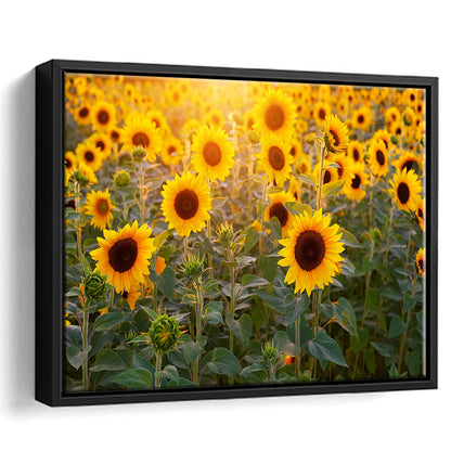 Sunflower Wall Art, Sunflower Wall Decor, Sunflower Canvas Sunflower Decor, Framed Cavas Print, Floating Frame