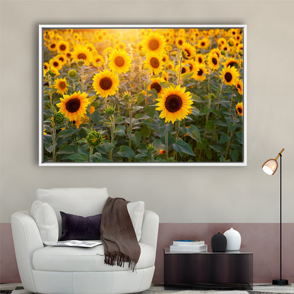 Sunflower Wall Art, Sunflower Wall Decor, Sunflower Canvas Sunflower Decor, Framed Cavas Print, Floating Frame