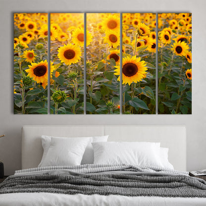 Sunflower Wall Art, Sunflower Wall Decor, Sunflower Canvas, 5 Piece B Extra Large Cavas Print Wall Art Decor