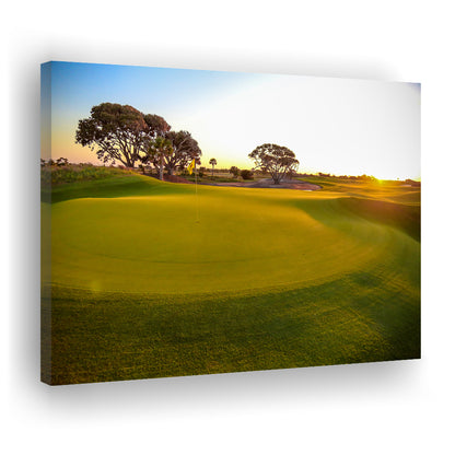 Sunrise On The Golf Course, Golf Art Print,Gifts Golf Lover
