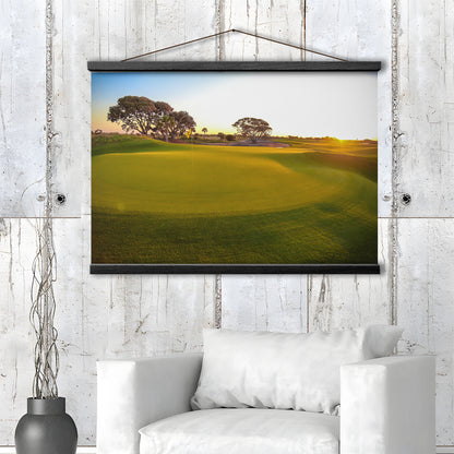 Sunrise On The Golf Course, Golf Art Print, Hanging Canvas Print Wall Art