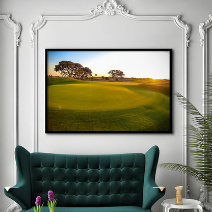 Sunrise On The Golf Course, Framed Art Print Wall Decor, Picture Framed