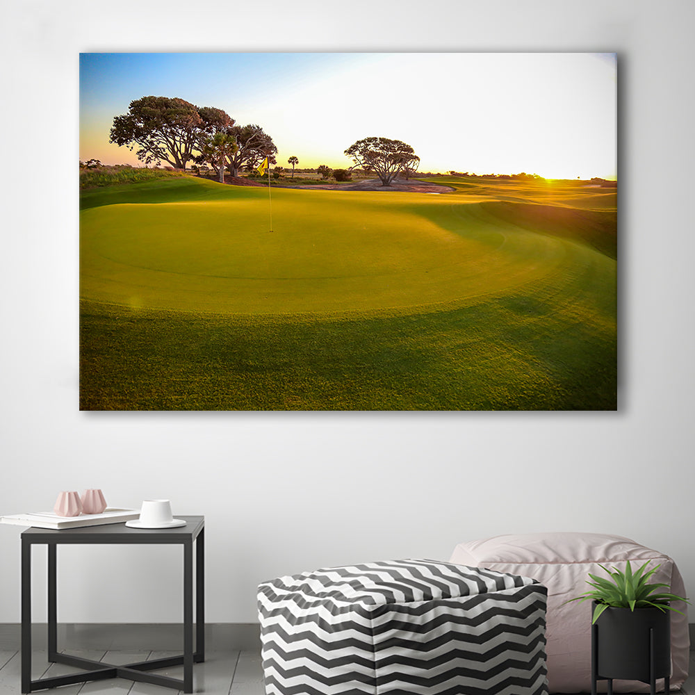 Sunrise On The Golf Course, Golf Art Print,Gifts Golf Lover