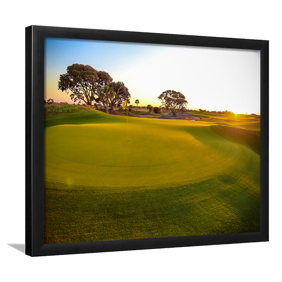 Sunrise On The Golf Course, Framed Art Print Wall Decor, Picture Framed