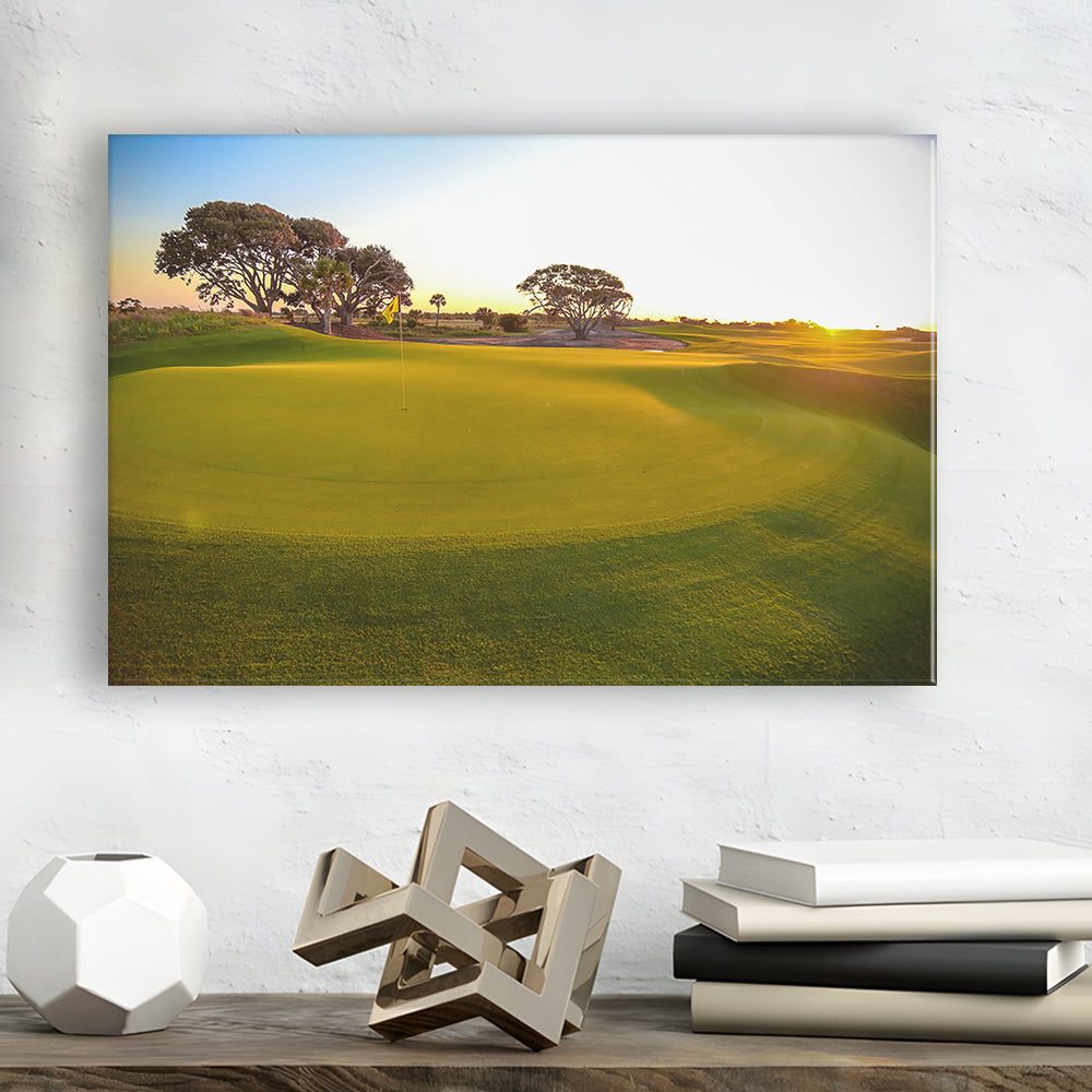 Sunrise On The Golf Course, Golf Art Print,Gifts Golf Lover