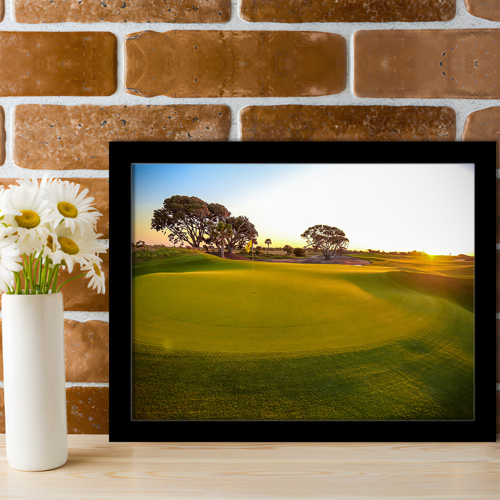 Sunrise On The Golf Course, Framed Art Print Wall Decor, Picture Framed