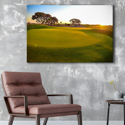Sunrise On The Golf Course, Golf Art Print,Gifts Golf Lover
