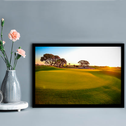 Sunrise On The Golf Course, Framed Art Print Wall Decor, Picture Framed