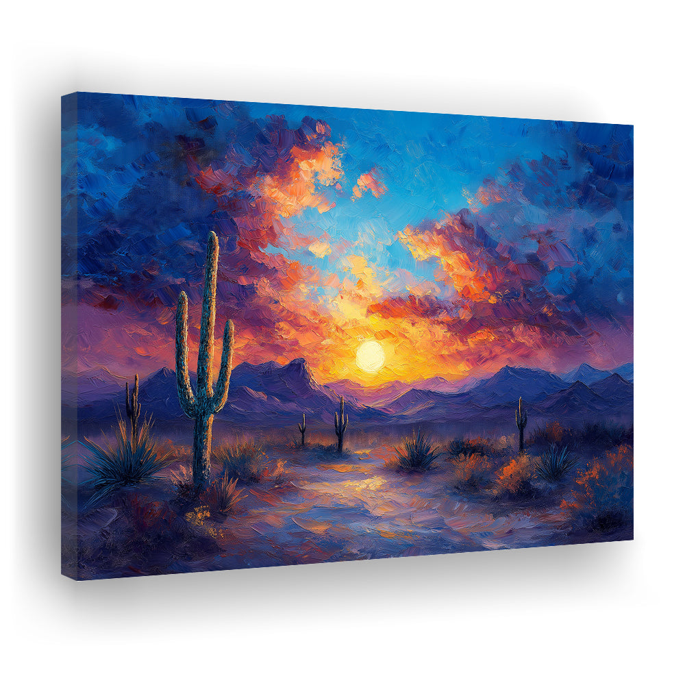 Sunset Oil Painting Moody Desert Pastel Cloud, Canvas Art Decor Print, Painting Art, Canvas Print Wall Art Home Decor