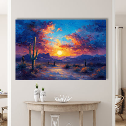 Sunset Oil Painting Moody Desert Pastel Cloud, Canvas Art Decor Print, Painting Art, Canvas Print Wall Art Home Decor
