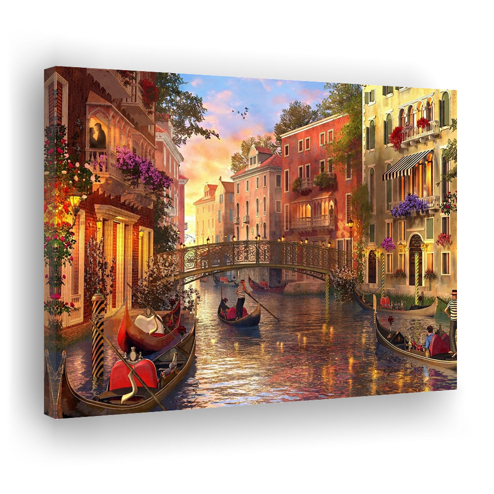 Sunset in Venice Canvas Wall Art Print, Cavas Print Wall Art Hom Decor