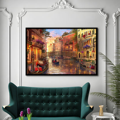Sunset In Venice Art Wall Art Print, Framed Art Print, Picture Framed