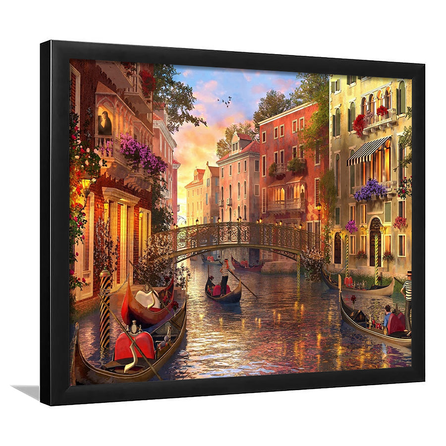 Sunset In Venice Art Wall Art Print, Framed Art Print, Picture Framed