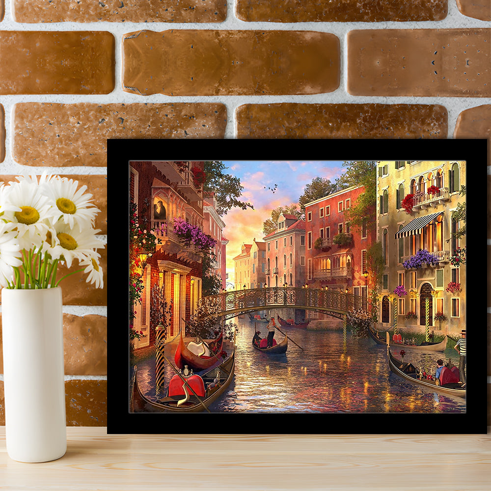 Sunset In Venice Art Wall Art Print, Framed Art Print, Picture Framed
