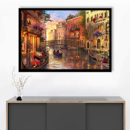 Sunset In Venice Art Wall Art Print, Framed Art Print, Picture Framed